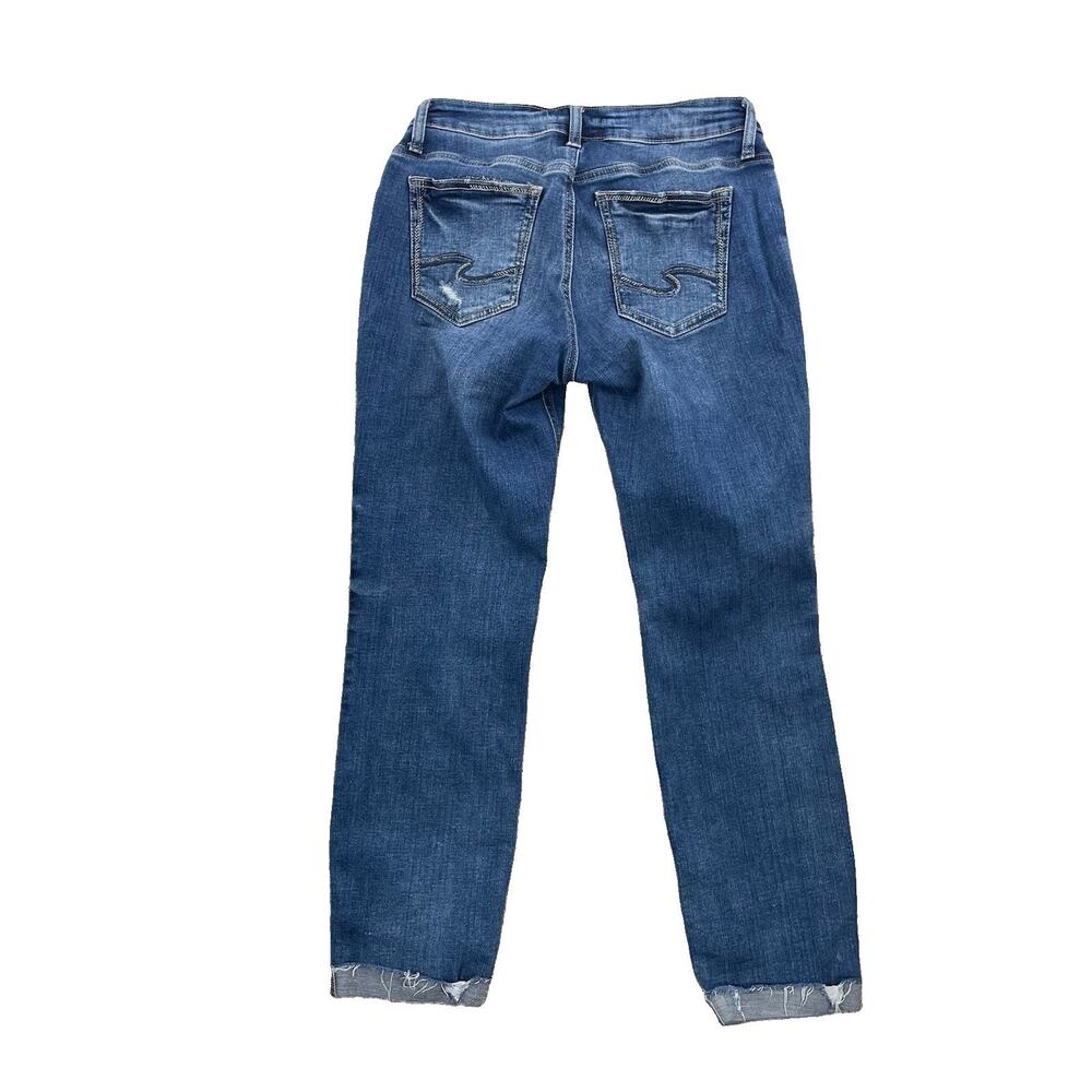 Silver Jeans Boyfriend Size 29 Women Jeans 27 Inseam Blue Stretch 66-3